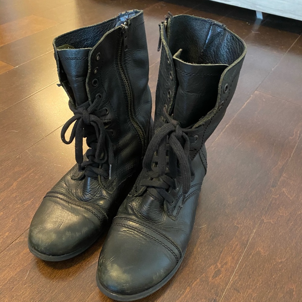 Black Steve Madden Combat Boots